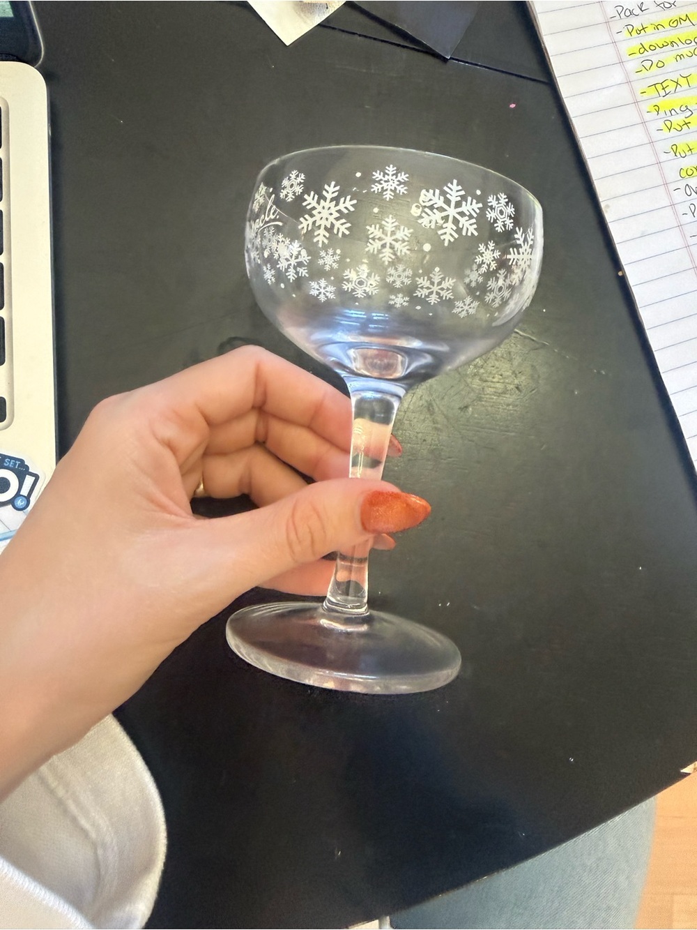 White snowflake glass